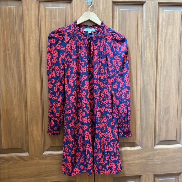 LOFT Dresses & Skirts - Loft flowy red & blue floral drop waist dress